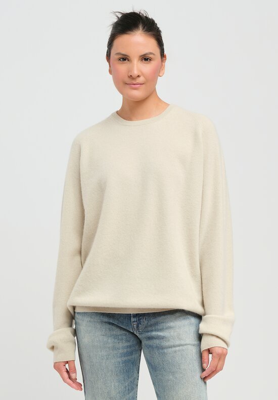 Frenckenberger Cashmere Boyfriend Sweater in Chalk White	