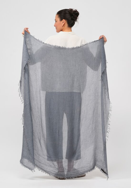 Forme d'Expression Woven Rochas Scarf in Denim Blue