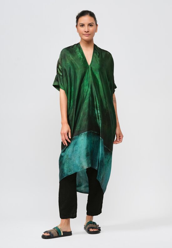 Masnada Pleated Sleeve Tunic in Forest Green