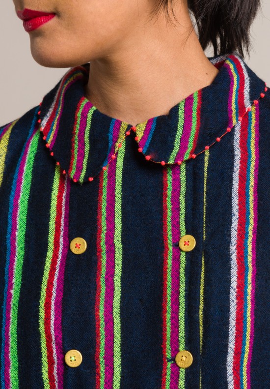 Pero Silk Lined Wool Multicolor Stripe Jacket